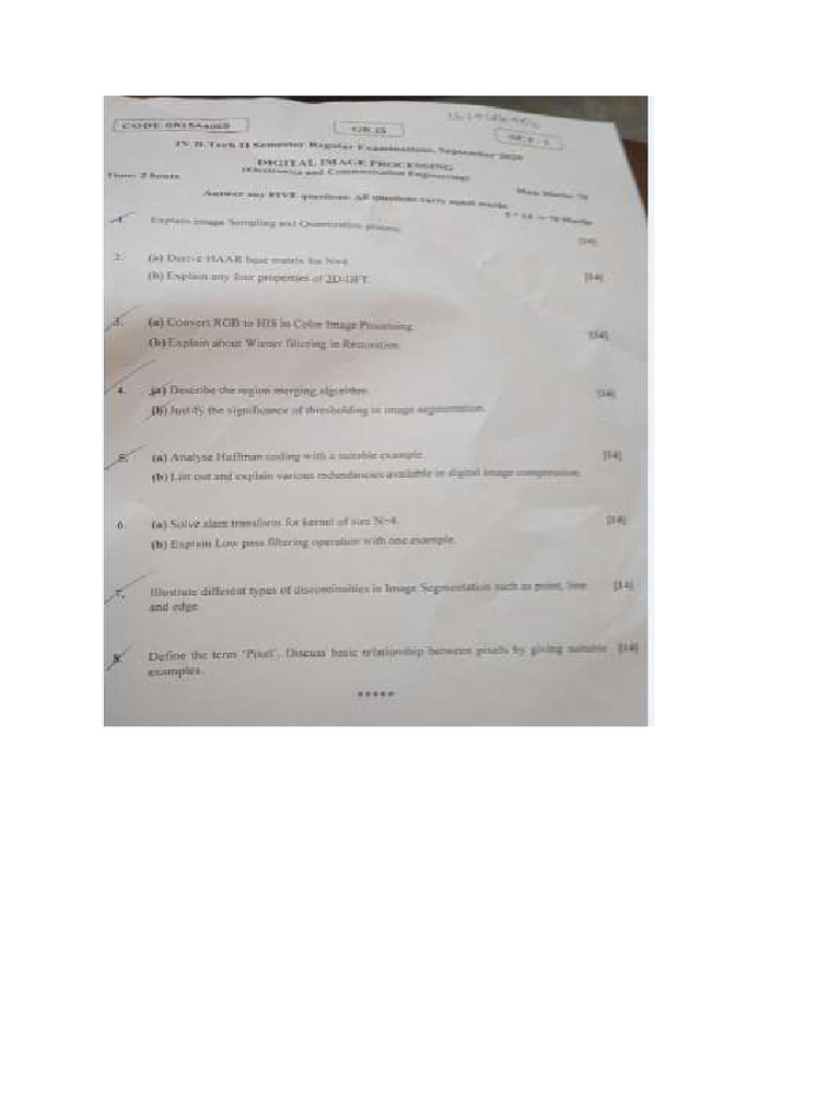 DIP - Old Question Sem Papers | PDF
