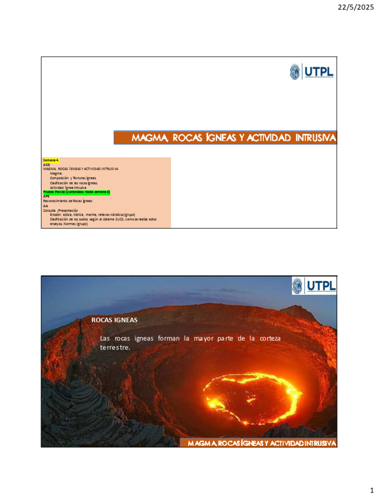 Magma y Rocas Ígneas: Clasificación y Texturas | PDF | Roca ígnea ...