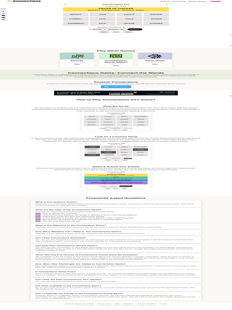 Unlimited Connections Word Game Guide | PDF