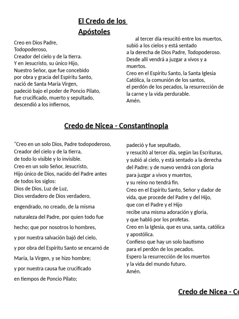 Credo en Dios Padre Todopoderoso | PDF | espíritu Santo | Dios el padre