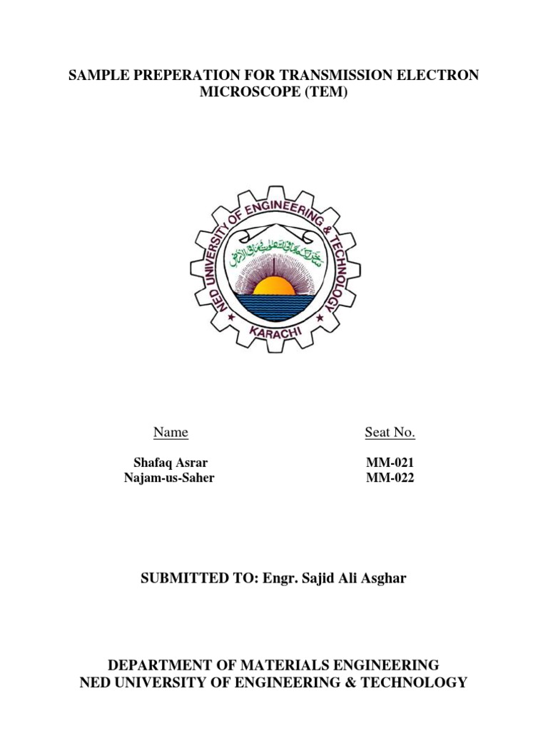 Sample Preperation For Transmission Electron Microscope | PDF