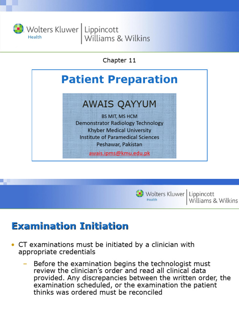 CT Examination Patient Preparation Guide | PDF | Radiology | Blood Pressure