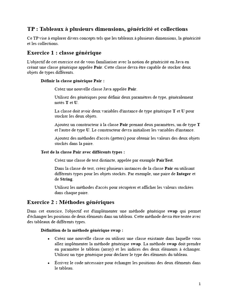 Généricité et classes en Java | PDF | Classe (informatique) | Java ...