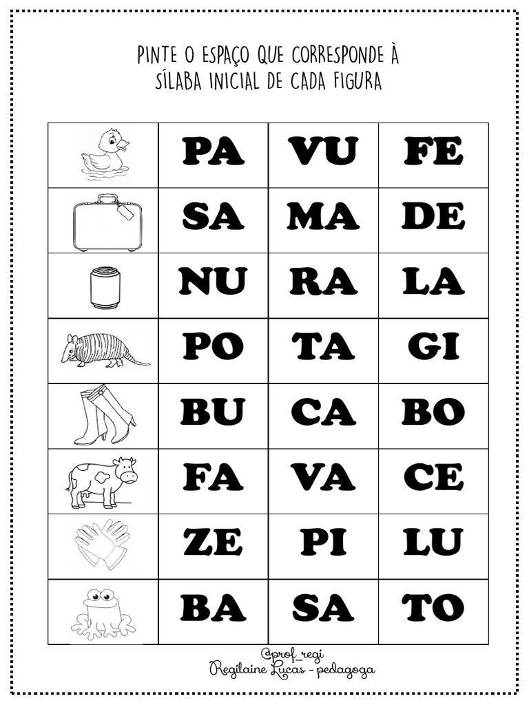 Sílaba Inicial en Educación Infantil | PDF