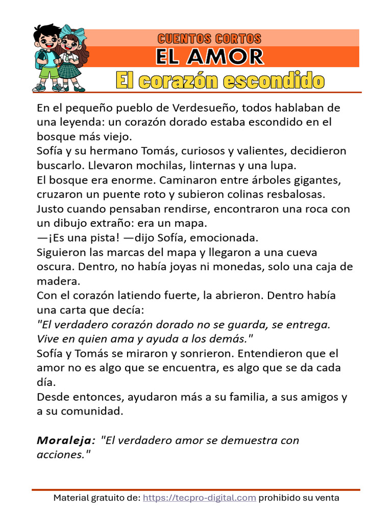 Cuentos Cortos de Amor Infantil PDF Amor