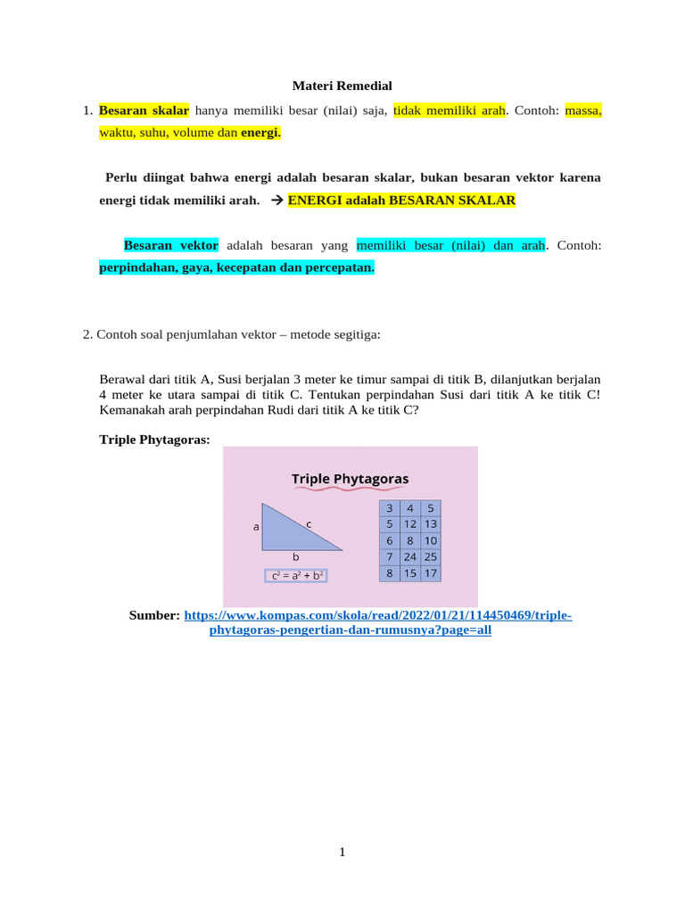 Besaran Vektor dan Skalar dalam Fisika | PDF