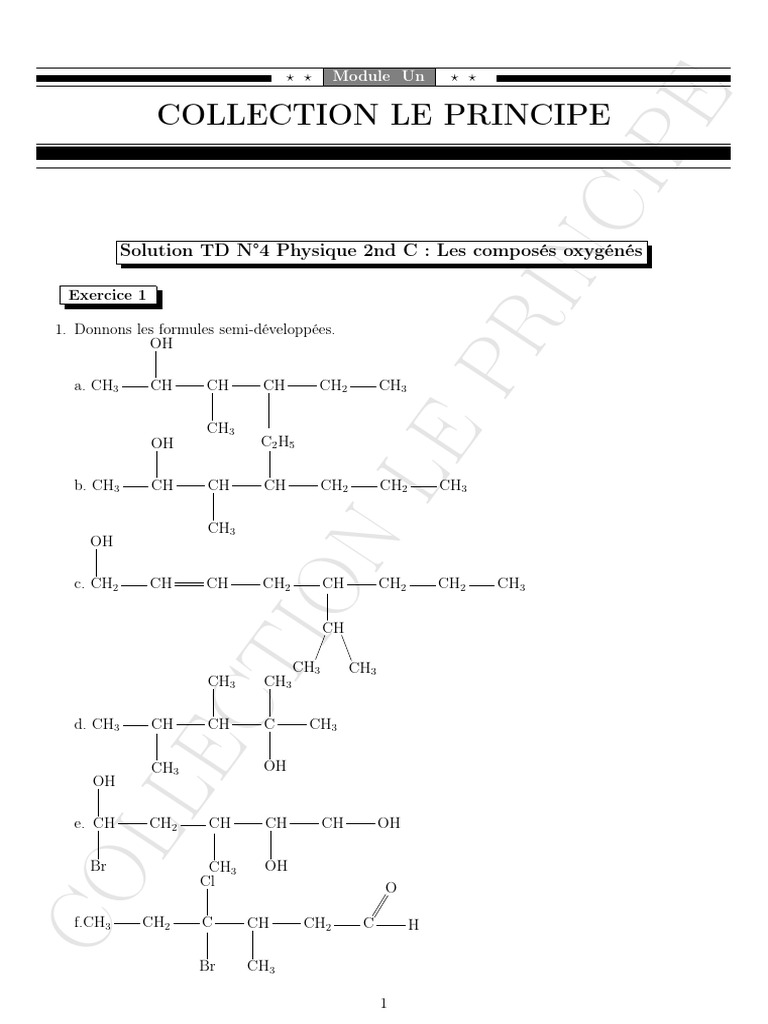 Composés oxygénés : Nomenclature et formules | PDF | Aldéhyde | Cétone