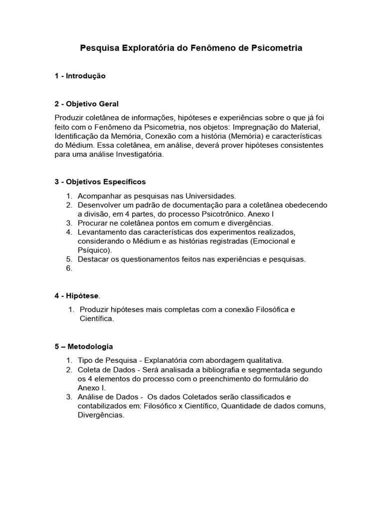 Pesquisa Exploratória | PDF