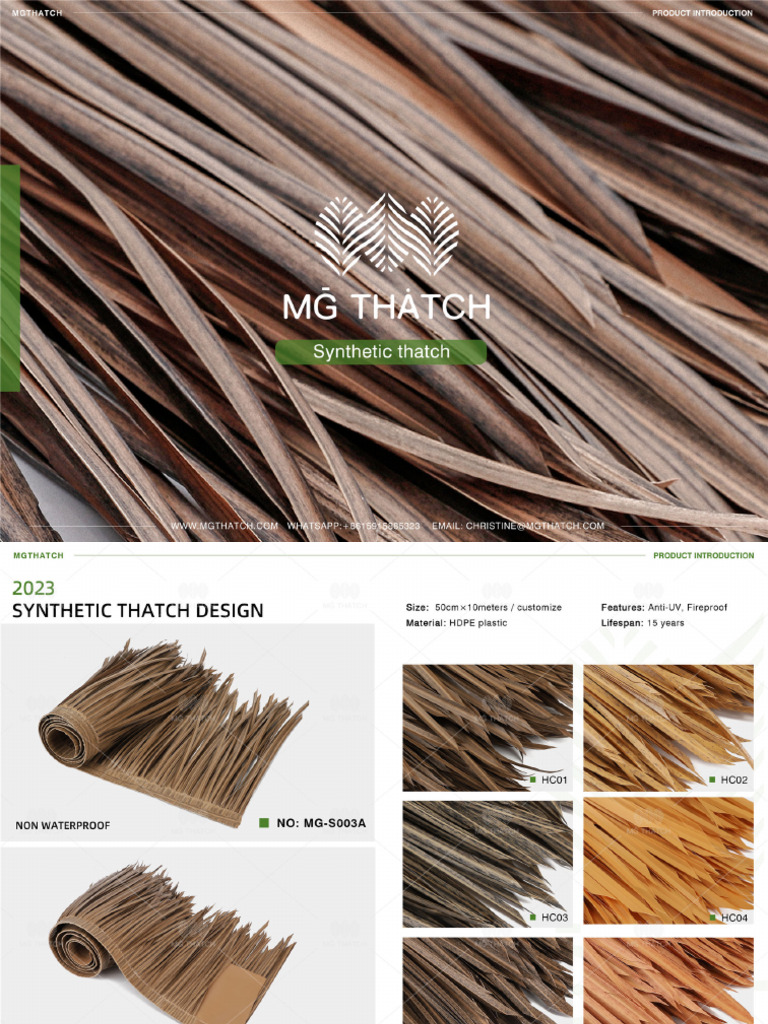 Synthetic Thatch Catalogue - MGTHATCH 2023 | PDF
