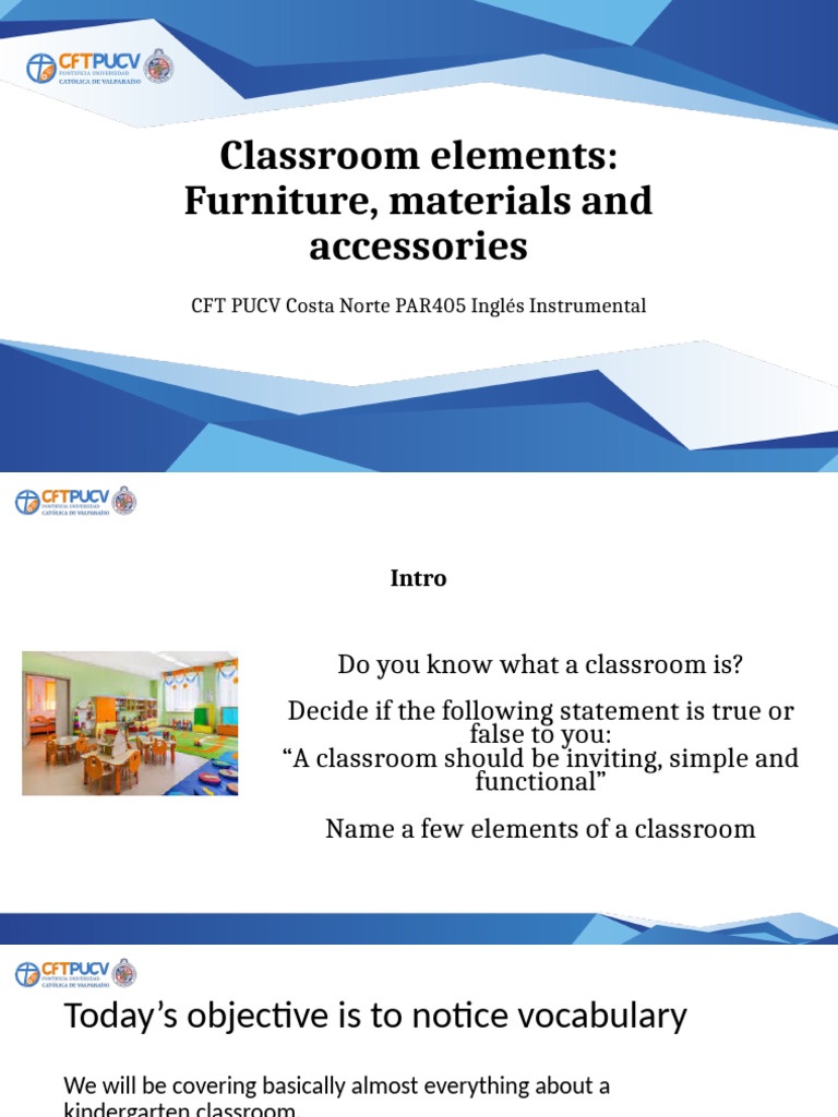 Classroom Elements and Vocabulary Guide | PDF | Classroom