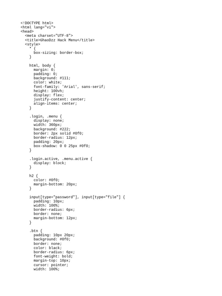 Menu Ghao DZZ | PDF
