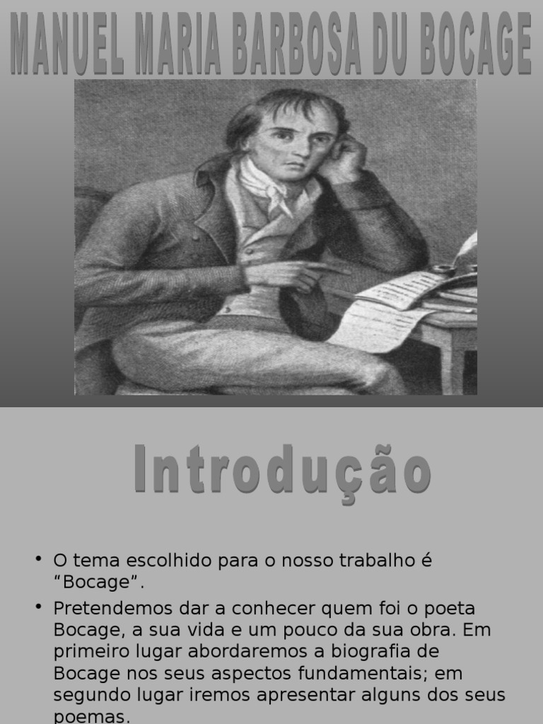 Biografia e Poemas de Bocage | PDF