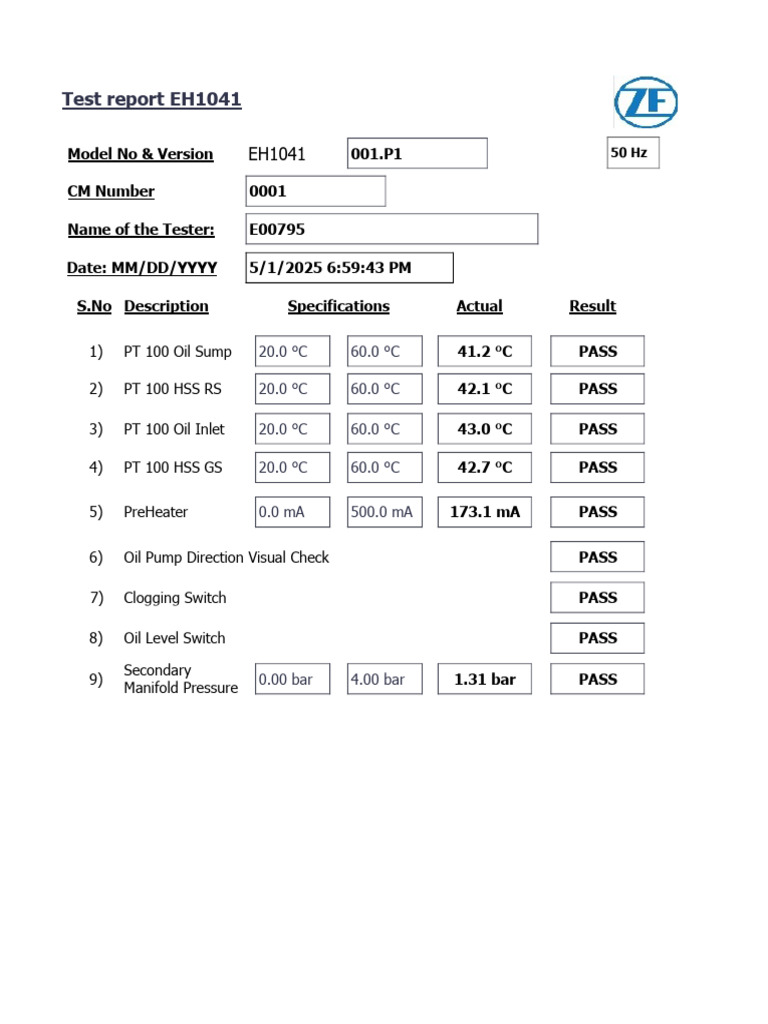 Test Report EH1041: CM Number 0001 Model No & Version 001.P1 | PDF