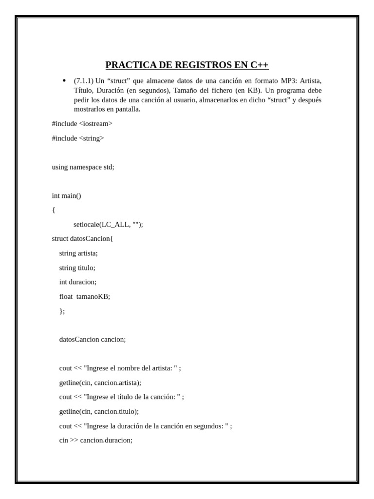 Gestión de Canciones e Imágenes en C++ | PDF | C ++ | Programación de ...