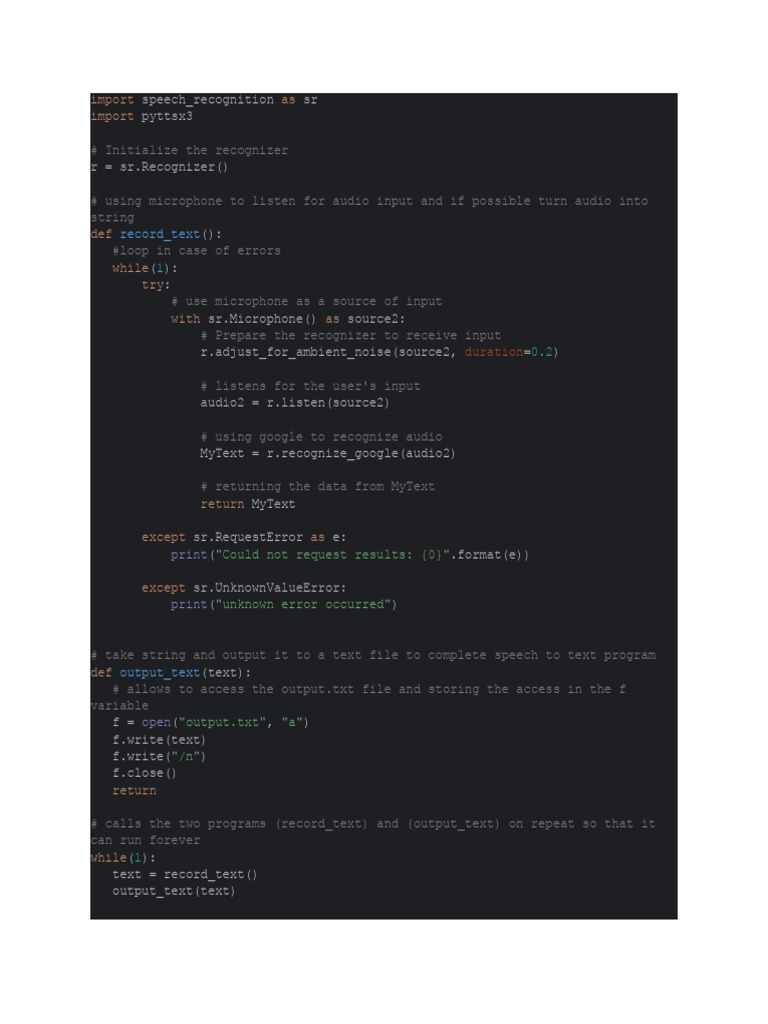 Speech Recognition to Text Script | PDF