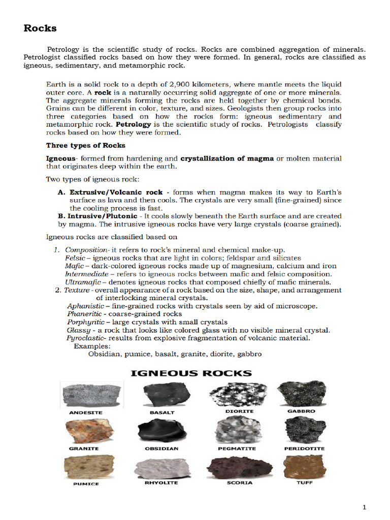 Understanding Rock Types and Petrology | PDF