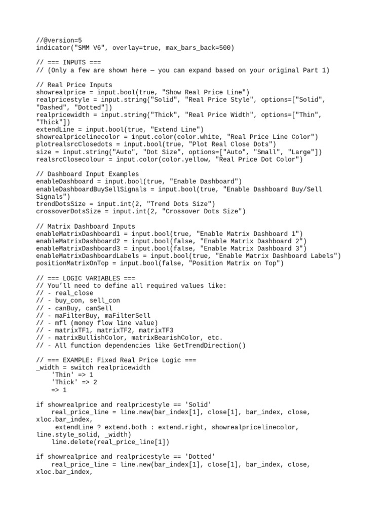 SMM V6 Dashboard and Matrix Script | PDF | Applied Mathematics