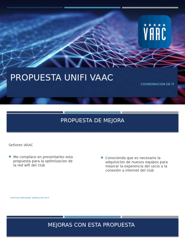 Propuesta UNIFI VAAC | PDF | Punto de acceso inalámbrico | Ingeniería ...