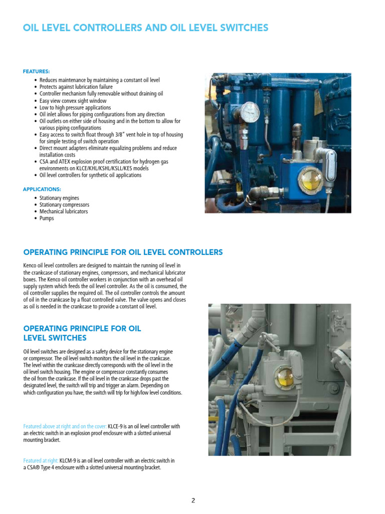 Oil Level Controllers & Switches Overview | PDF | Switch | Valve