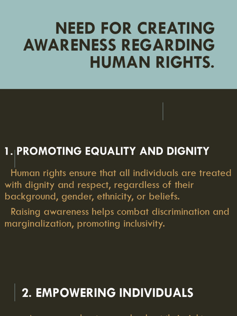 Creating Awareness Regarding Human Rights Is Crucial For | PDF