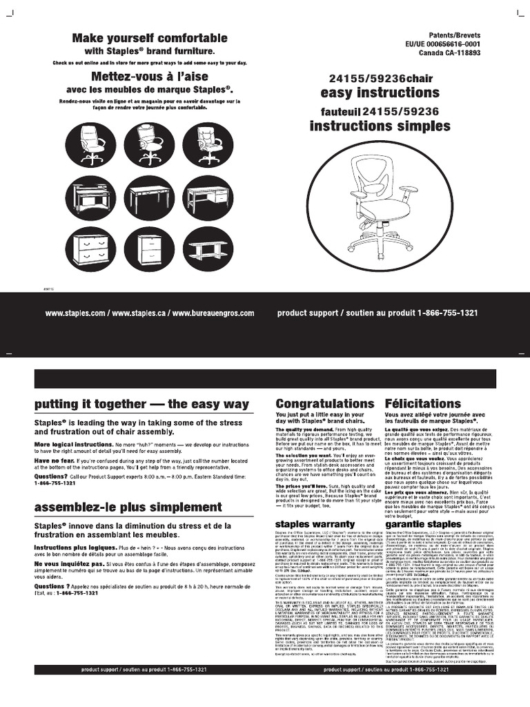 Instructions.136815 Carder Mesh Office Chair | PDF