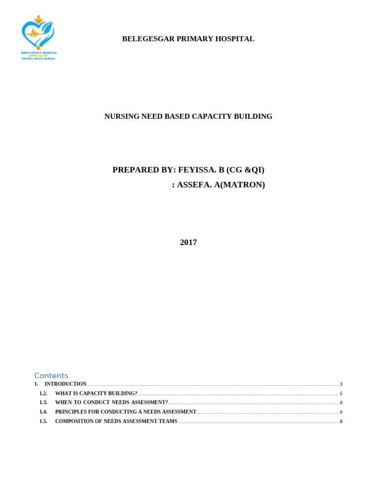 Nursing Capacity Building Assessment Guide | PDF | Capacity Building ...