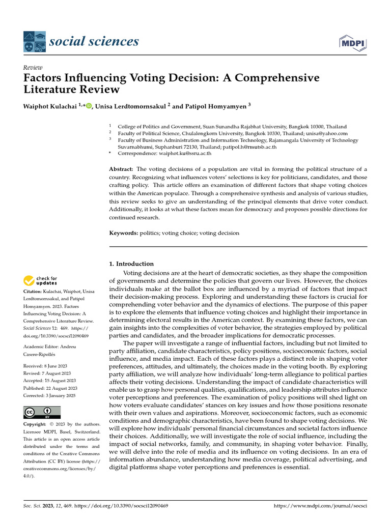 Factors Influencing Voting Decisions | PDF | Political Parties | Voting