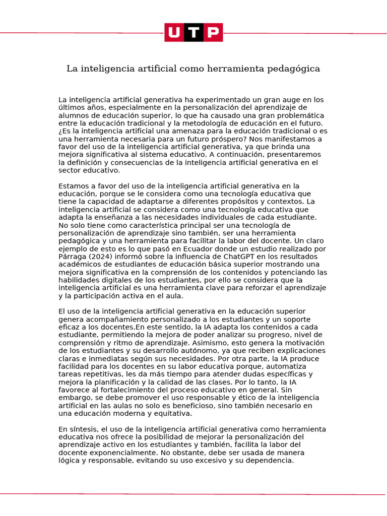 IA Generativa en Educación Superior | PDF | Inteligencia artificial ...