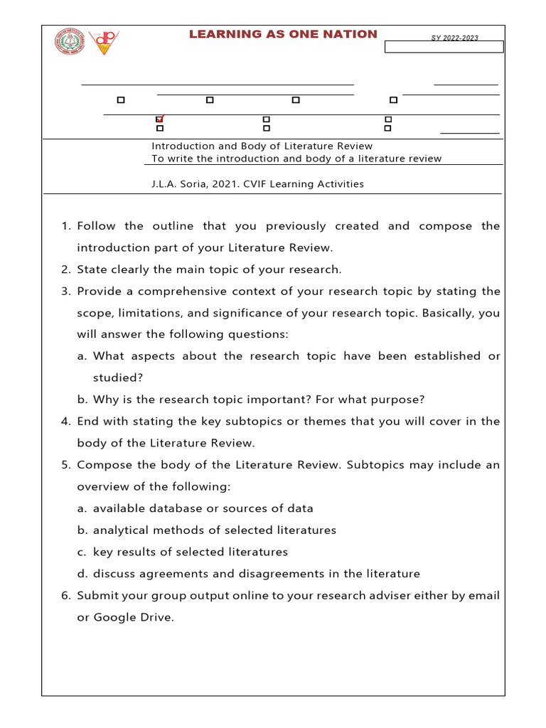 Research Project LAS 07 Intro and Body of RRL | PDF