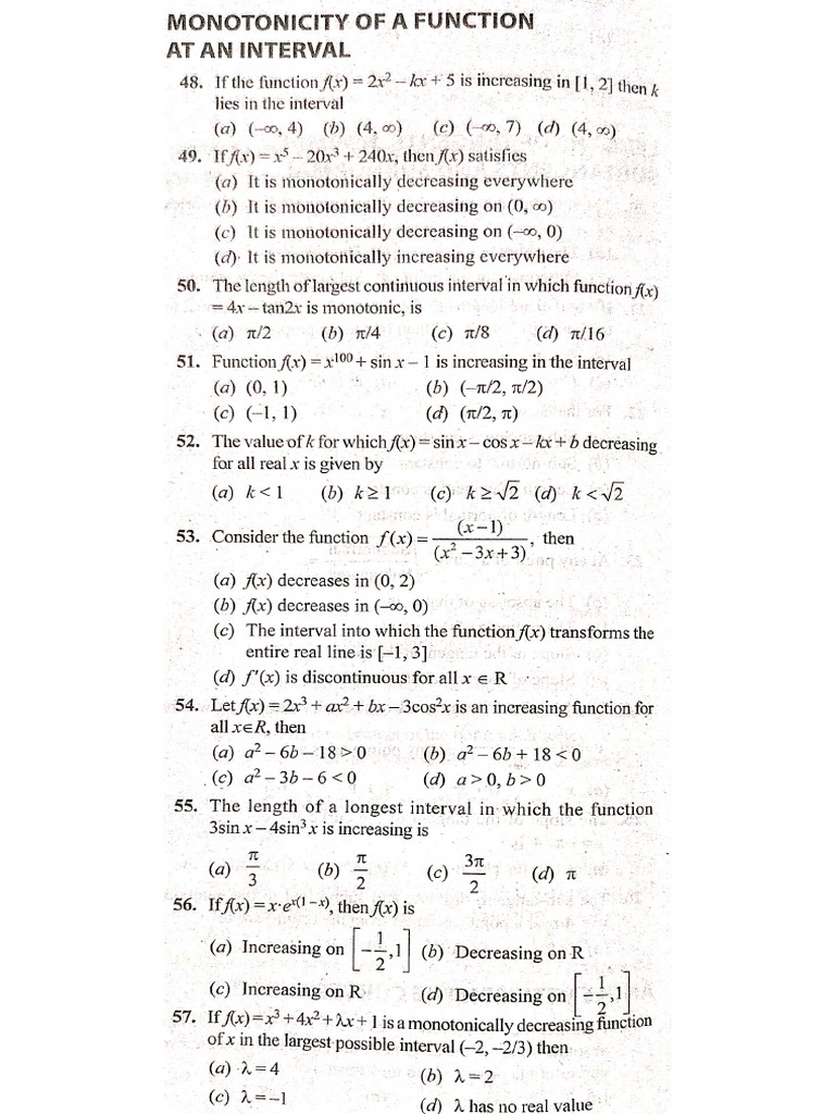 Monotonicity HW | PDF