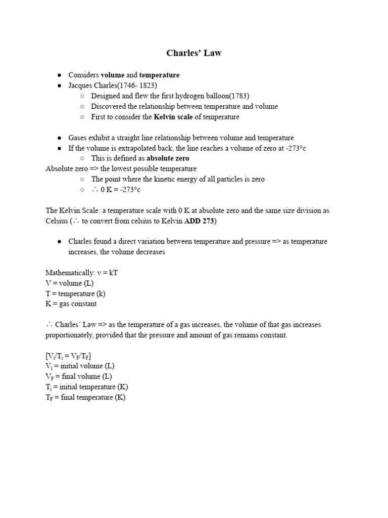 Charles' Law | PDF