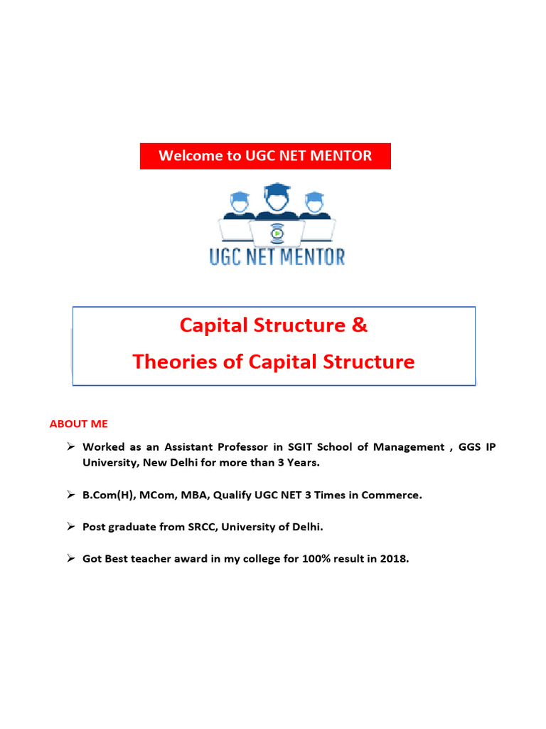 Capital Structure - Notes | PDF