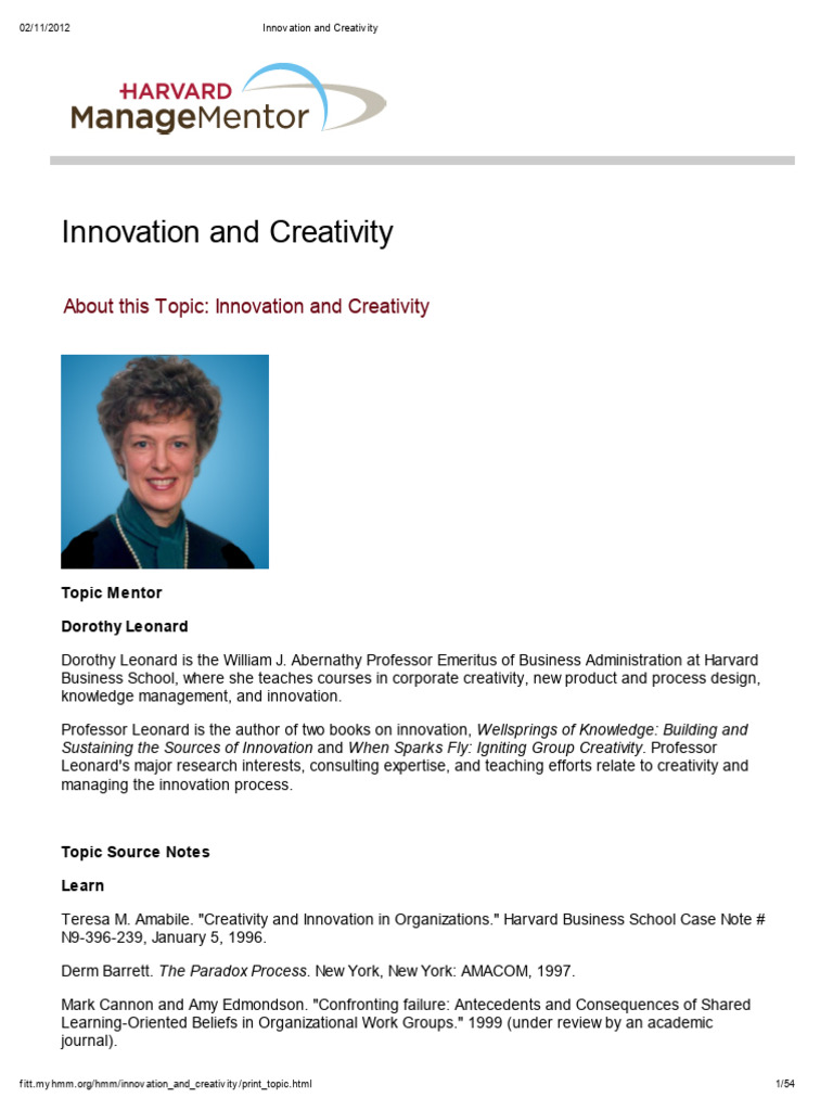 Enhancing Team Creativity and Innovation | PDF | Creativity | Thought