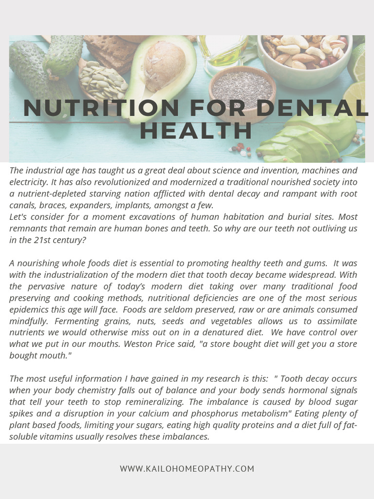 Nutrition Tips for Dental Health | PDF