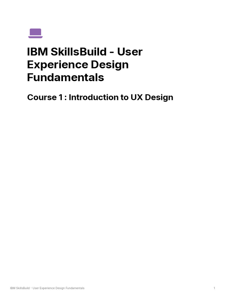 IBM UX Design Fundamentals Course | PDF | Usability | User Interface Design