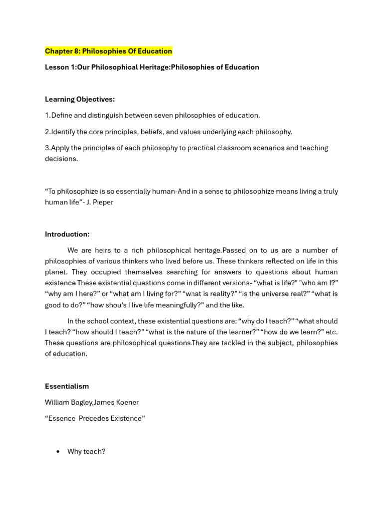 Understanding Educational Philosophies | PDF | Constructivism ...