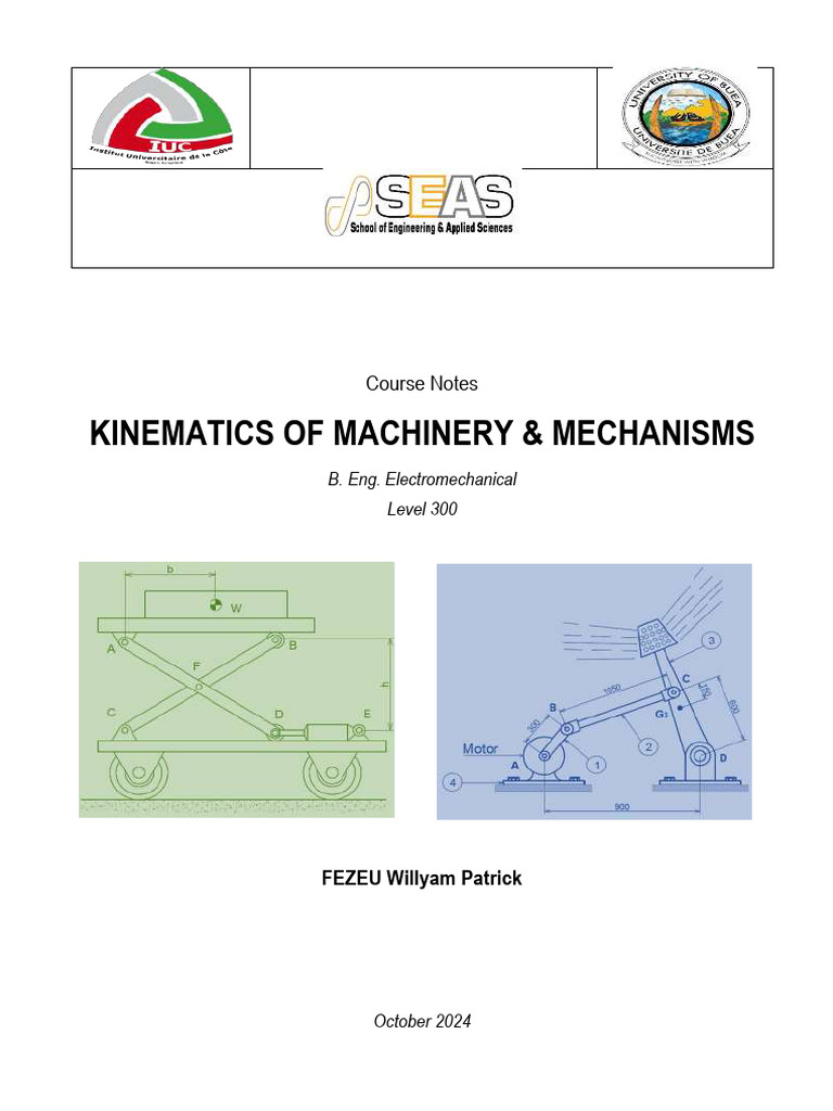 Kinematics of Machinery Course Notes | PDF | Machines | Kinematics