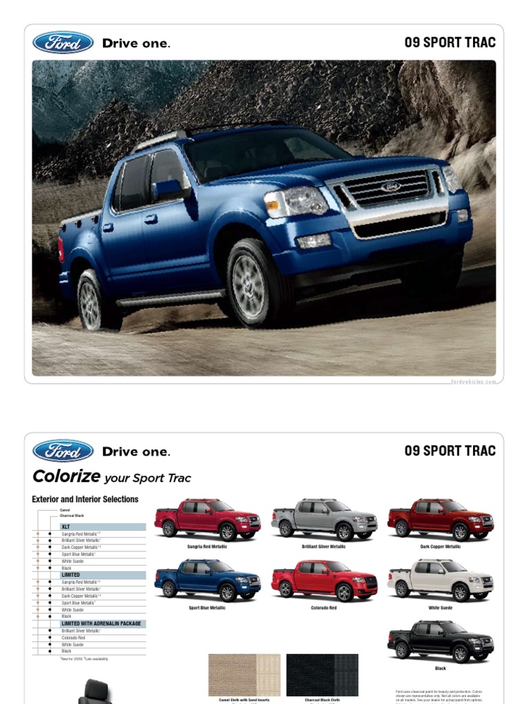 09 Ford Explorer Sport Trac Brochure From Miller Ford Seat Belt Motor Vehicle