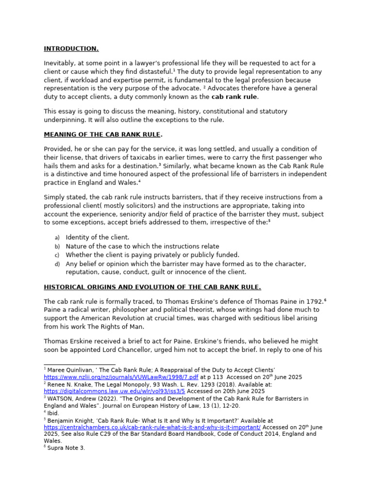 Understanding the Cab Rank Rule | PDF | Barrister | Justice