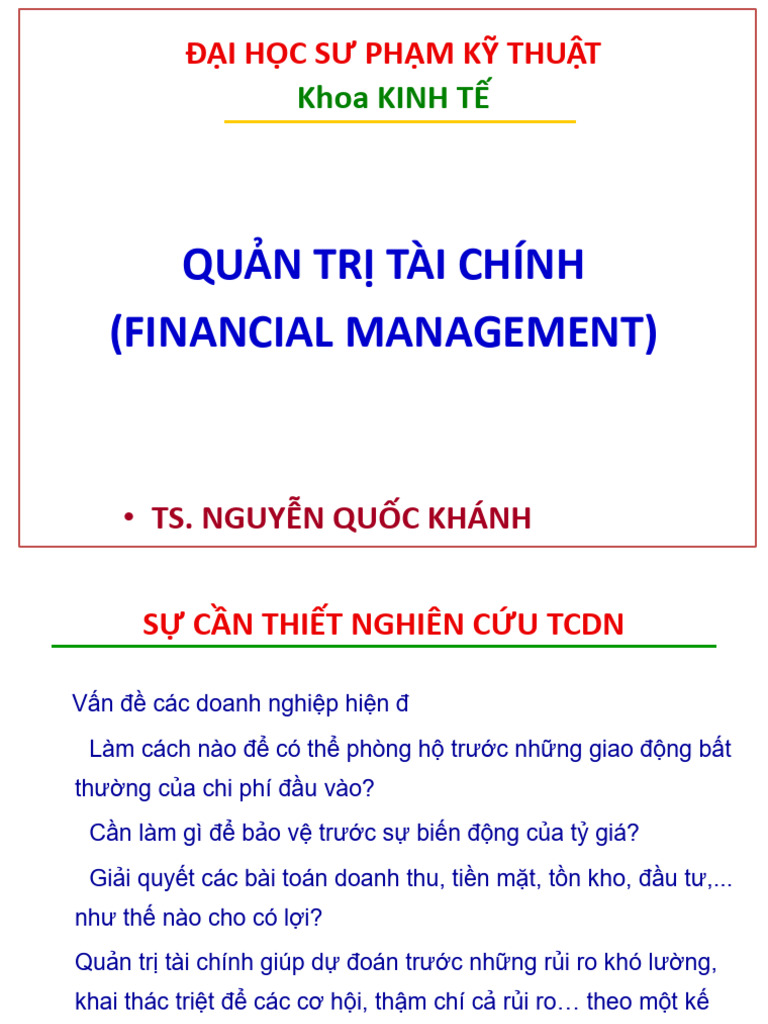 Bài Giảng QTTC 2025 | PDF