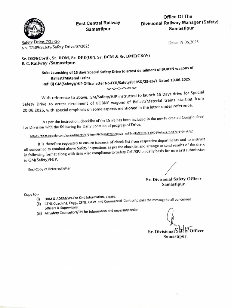 Safety Drive No 07 2025-26 | PDF