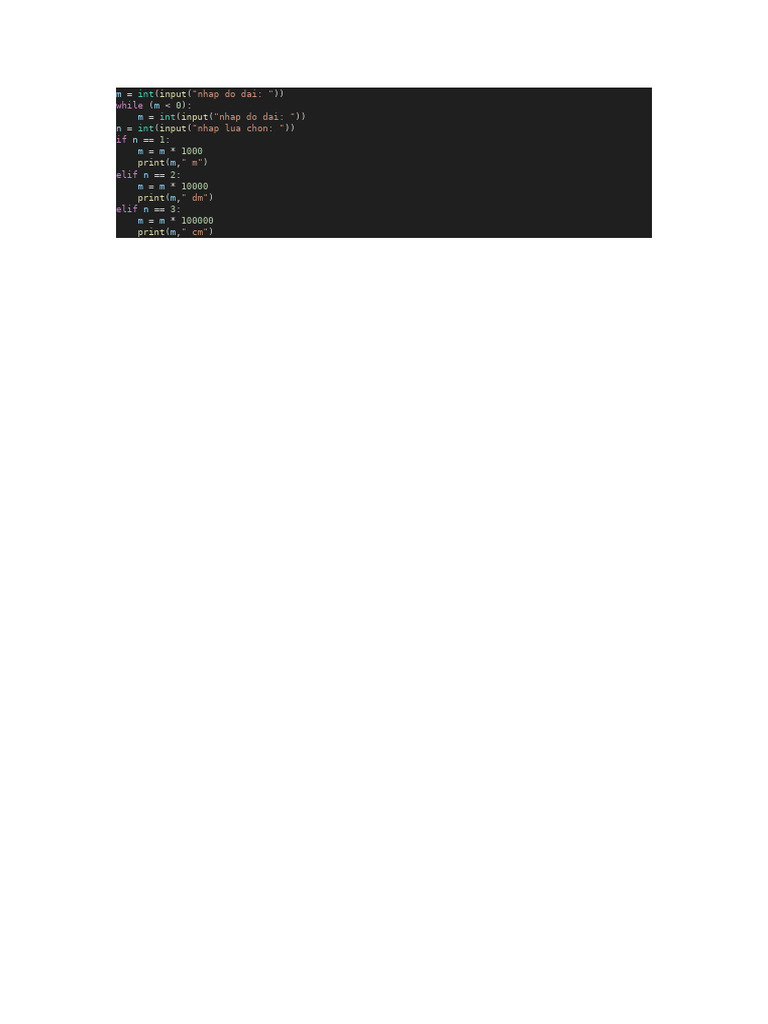 Length Conversion Program | PDF