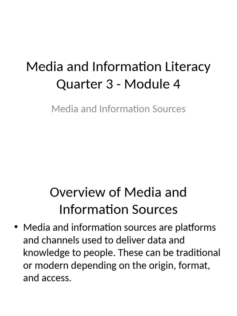 Media and Information Literacy Module4 | PDF