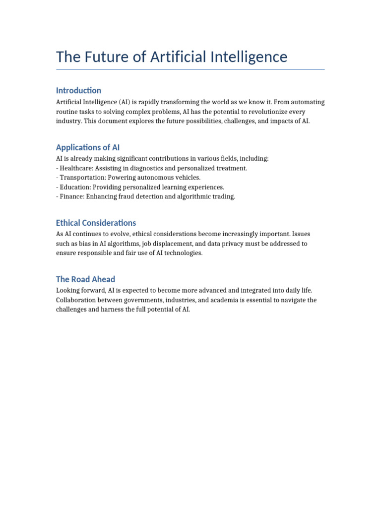 Future Trends in Artificial Intelligence | PDF