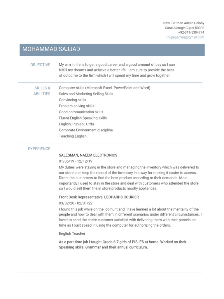 Mohammad CV (2) 2 | PDF
