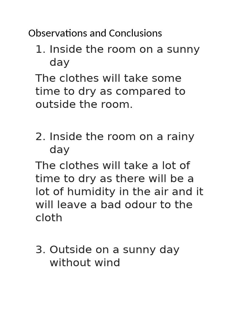 Observations and Conclusions | PDF