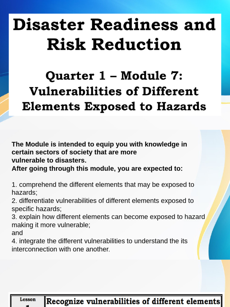 Understanding Vulnerabilities to Disasters | PDF | Hazards | Natural ...