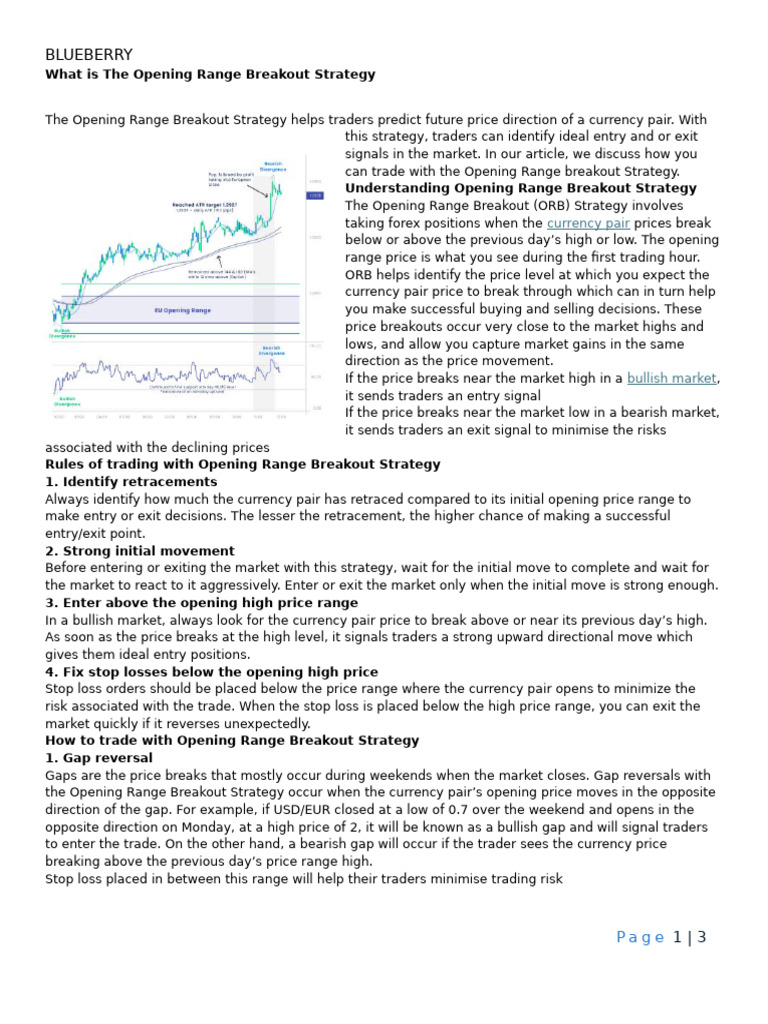 Opening Range Breakout Strategy Guide | PDF | Market Trend | Trade