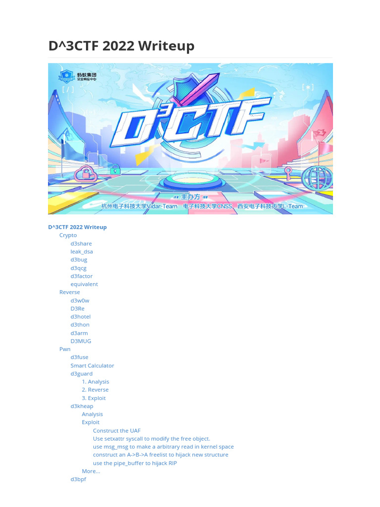 D^3CTF 2022 Crypto Challenges Writeup | PDF | User Interface | Booting