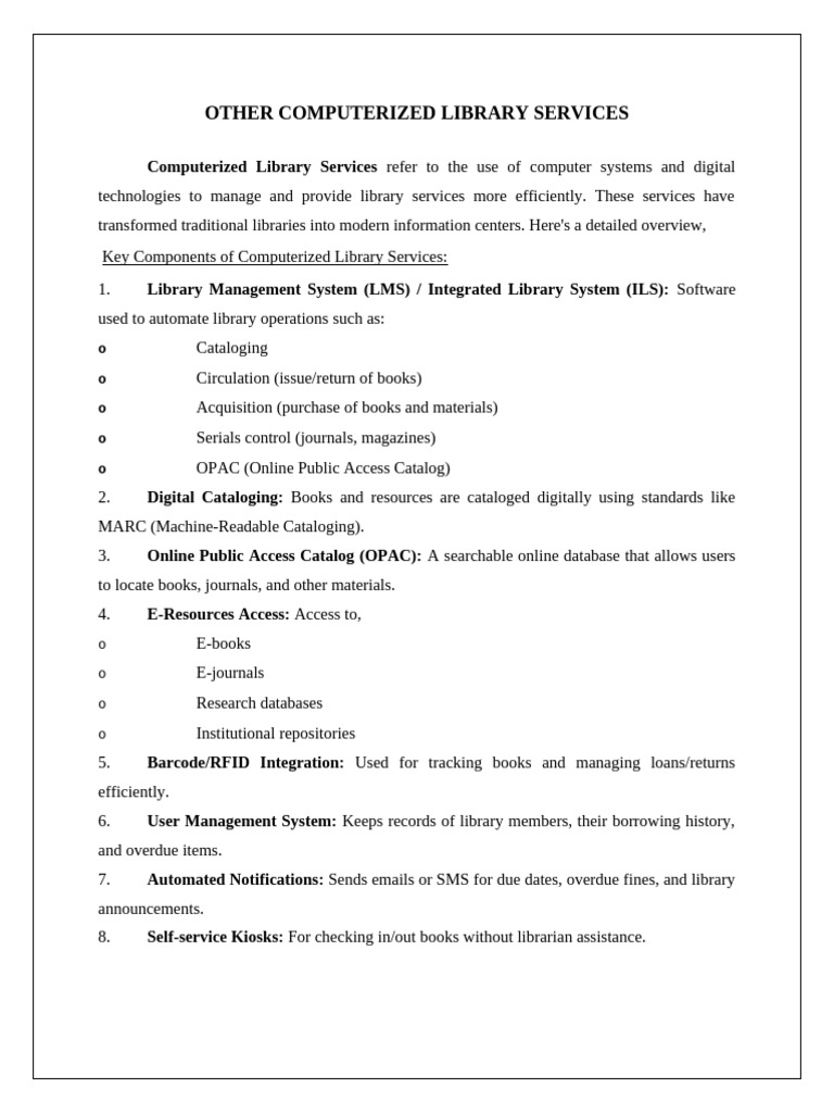 Other Computerized Library Services | PDF | Libraries | Computing